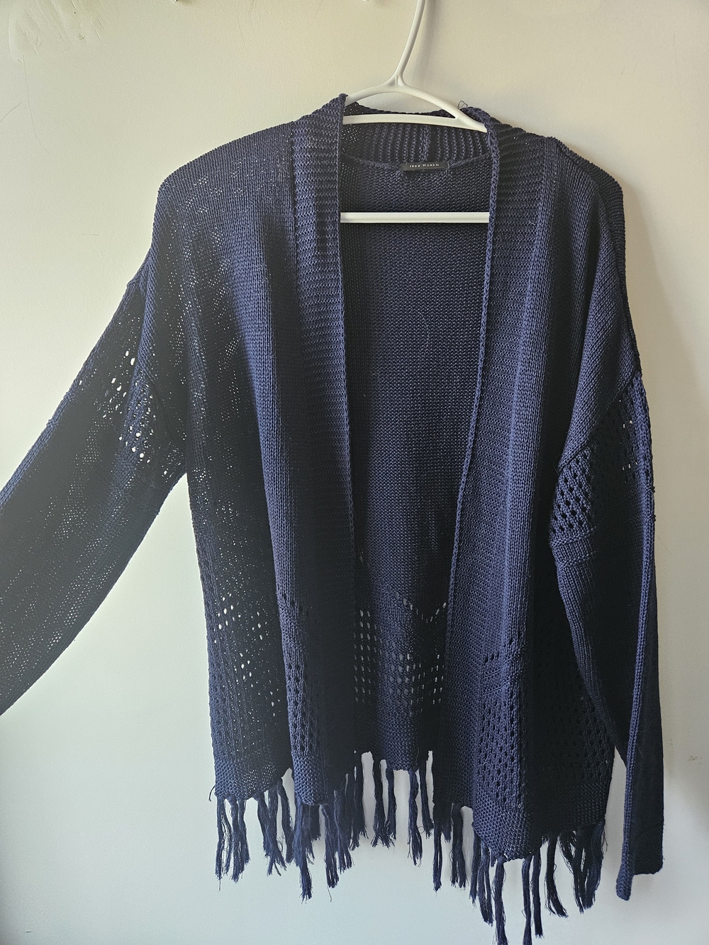Parisian Brand - IKKS Navy Fringe Knit Sweater Cardigan